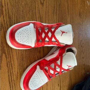 Jordan Custom Painted Sneaker in Red and White